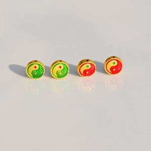 Gold Tai Chi Spacer Beads <b>Red</b> Green Yin Yang Alloy Scattered Beads For DIY Jewelry Making <b>Bracelet</b> Necklace Accessories - Product Image 4