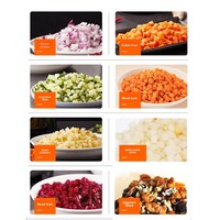 Elektrische automatische multifunctionele intelligente snijmachine voor groenten, vlees, wortelen, fruit, aardappelen en uien.
