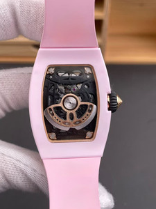 Popular Fashion Top-quality Business Luxury pink Ceramic Rubber Strap Tourbillon Waterproof Automatic <b>Mechanical</b> <b>Watch</b> - Product Image 5