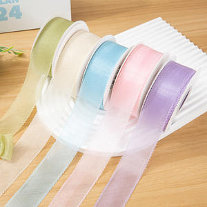 Ruban de conception de surjet ondulé en gaze de fleur de neige en polyester écologique pour cadeaux de bricolage et accessoires vestimentaires - Product Image 2