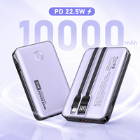 Neueste PD 22,5 W Schnellladende Powerbank für Telefone 10000 mAh Dual-Kompatibel OEM ODM 10k Kapazität mit 2 Kabeln