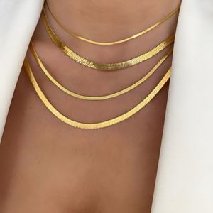 Collar de Oro de 18k que no se Deslustra con Cadena Fina de Acero Inoxidable, Collar de Moda con Cadena Fina de Serpiente de 18k para Mujer - Product Image 2
