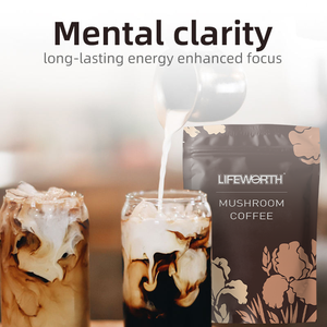 Lifeworth GMP nhãn hiệu riêng Ganoderma cà phê ngay lập tức Reishi Nấm cà phê chiết xuất bột hữu cơ sư tử bờm nấm cà phê - Product Image 4
