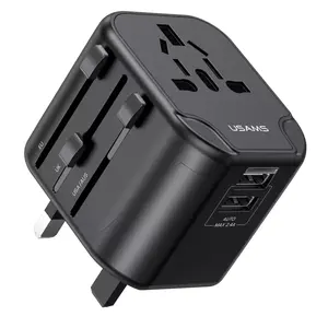 USAMS 12W All in One Universal International Plug Adapter 4Port World Travel AC Power Charger Adapter