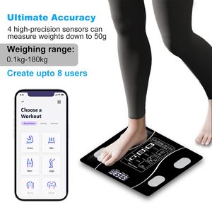 Cân cơ thể kỹ thuật số thông minh chính xác cao đo trọng lượng cơ thể và chất béo cơ thể đồng bộ với ứng dụng - Product Image 5