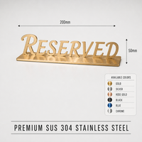 Support de logo de bureau personnalisé en métal noir titane acier inoxydable pour comptoir de bijouterie, taille et police personnalisées, résistant aux intempéries IP65 pour événements
