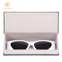 Nouvel étui à lunettes vintage en PU avec bordure en aluminium, personnalisation du logo possible, étui à lunettes léger et portable