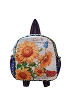 Sac à dos unisexe en toile avec fermeture éclair, broderie florale éléphant, sac à compartiments multiples, mignon et tendance, style ethnique chinois, cartable