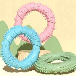 Pet Dog <b>Ring</b> Toy Agressive Dogs Toothbrush Large Pets Teeth Cleaning Tools Chewer Dogs love to Play Toys Made TPR Material - Product Image 1
