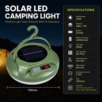 Lámpara Solar LED de 20W ABS, 2400mah, para Exteriores, Camping, Trabajo, Lámpara Colgante Solar, Venta al Por Mayor de Fábrica