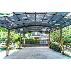 China factory supply uv blocked aluminum double polycarbonate carport with arched roof Polycarbonate Sheet For Car Shelter