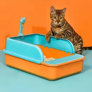 Scatola di fabbrica all'ingrosso a prova di schizzi Semi-chiusa ispessita facile pulizia lettiera per gatti
