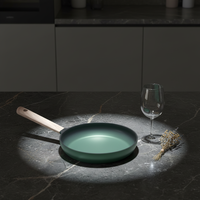 BOREINE 16*4cm 2.0mm Épaisseur Aluminium Étiré Antiadhésif Résistant à la Chaleur Compatible Four et Cuisinière à Gaz Ensemble de Cuisine Poêles et Casseroles
