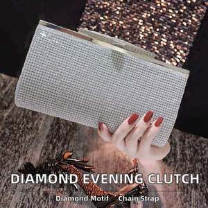 Sac de soirée vintage pour femme personnalisé avec deux côtés en perles brodées à la main avec des perles et des diamants incrustés - Product Image 2