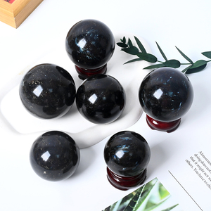 Wholesale Natural <b>Crystal</b> Hand Polished Astrophyllite Garnet Stone Healing <b>Crystal</b> <b>Ball</b> <b>Crystal</b> Decor - Product Image 2
