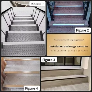 Bandes d'<span class=keywords><strong>escalier</strong></span> antidérapantes en alliage d'aluminium Protège-coins en métal pour le sol de la maternelle Boucle à angle <span class=keywords><strong>droit</strong></span> en forme de L pour escaliers - Product Image 3