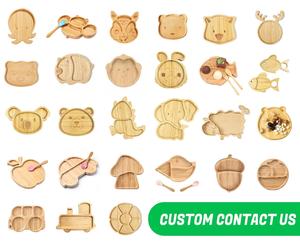 Assiettes à dîner personnalisées avec logo, forme de renard, mouton, <span class=keywords><strong>lapin</strong></span>, éléphant, singe, lion, koala, <span class=keywords><strong>assiette</strong></span> pour bébé en bambou, <span class=keywords><strong>assiette</strong></span> pour enfants - Product Image 6