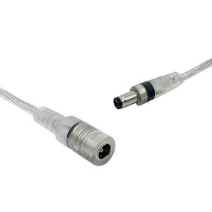 Câble d'alimentation CC en PVC transparent, connecteur mâle-femelle, fiche cylindrique, fils en cuivre étamé dénudés, 2 conducteurs UL 2464 - Product Image 4