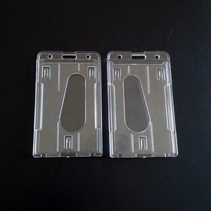 Dọc Và Ngang Cứng Nhắc Id Chủ Huy Hiệu Thẻ Nhựa Cứng PS Chất Liệu 2 Khe Cắm Thẻ Pha Lê Rõ Ràng Trong Suốt - Product Image 2