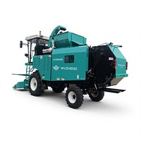Machine de récolte et de pressage d'ensilage automatisée professionnelle à grande capacité, intégrée, autopropulsée, pour la coupe de maïs et de fourrage