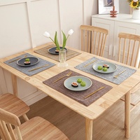 Square Factory Hotsale Design personnalisé napperon en lin tissu de lin personnalisé personnaliser tapis de Table pour Table à manger tapis tapis