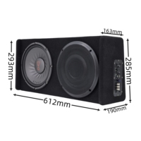 Caisson de Basses Actif 10 Pouces pour Voiture, Double Chargement, Profil Bas, Basses Puissantes
