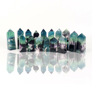 Obelisco de Cristal Curativo al por Mayor, <span class=keywords><strong>Torre</strong></span> de Cristal de Fluorita de Cuatro Caras con Punta de Pluma para Decoración del Hogar - Product Image 6