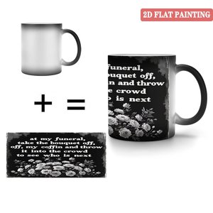 Daily Beverage Drinking <b>Cup</b> 11oz Frosted Black Ceramic Heat Color Changing <b>Magic</b> Mug - Product Image 3