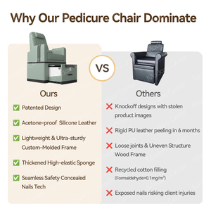 Système de fauteuil spa compact 2-en-1 MadamCenter pour <span class=keywords><strong>manucure</strong></span> et pédicure avec repose-pieds relevable, station de salon de <span class=keywords><strong>manucure</strong></span> en plastique - Product Image 6