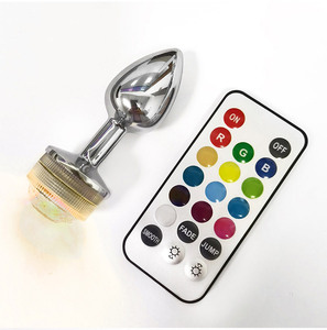 Tappi di testa a LED all'ingrosso con telecomando giocattoli sessuali anali che si illuminano nel metallo scuro - Product Image 5