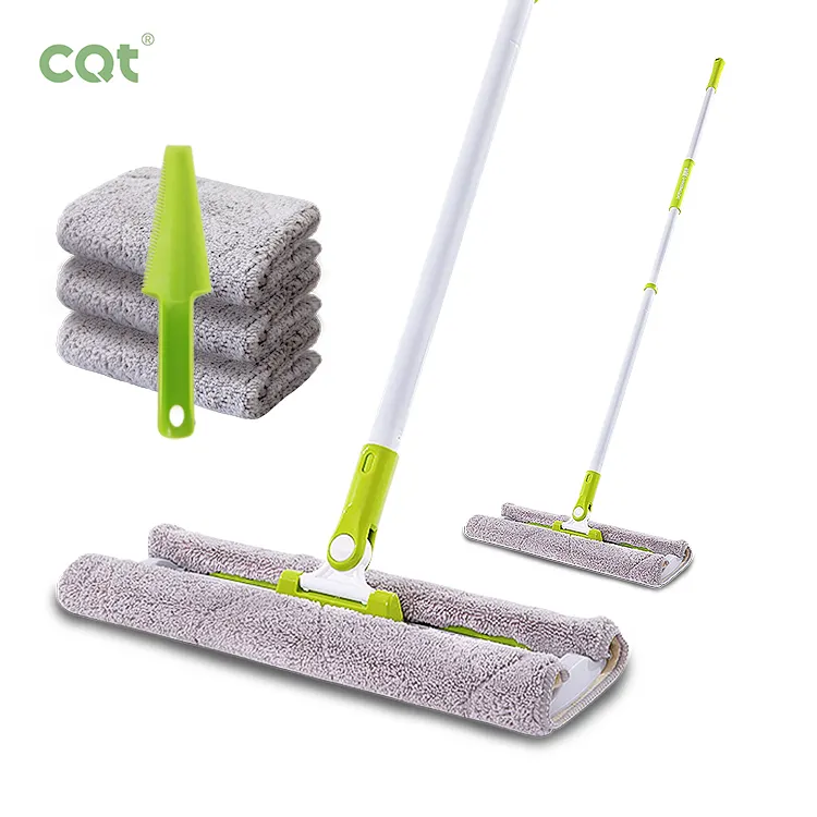 Baru pegangan putar pel mikrofiber bantalan pel dapat dicuci untuk debu dan basah pembersih lantai dengan pegangan dapat disesuaikan