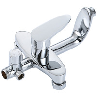 Ensemble de robinet de douche de colonne de pluie de salle de bains de tuyau haut de trois fonctions en laiton classique économique à levier unique