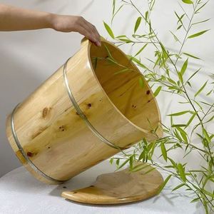 ถังแช่เท้าไม้ไซเปรสซางก้าอตังพร้อมฝาปิด ขนาดมาตรฐานสำหรับใช้ในบ้าน - Product Image 5