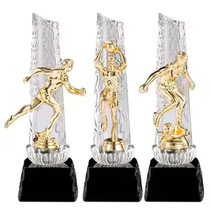 Troféu de Cristal de Desenho exclusivo para Futebol, novo design, lembrança de incentivo para Troféus esportivos