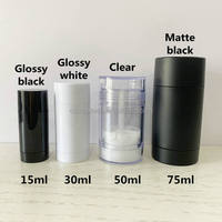 Tube de déodorant et de crème solaire à remplissage par le bas, noir mat, blanc, transparent, 50g, 75g, 75ml, avec mécanisme rotatif, emballage pour stick déodorant