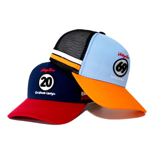 หมวกเบสบอลตาข่ายแบบปรับได้ 5 แผง สีทูโทน ปักลายปักโลโก้ด้านหน้าและด้านหลังตามสั่ง สำหรับผู้ชายและผู้หญิง - Product Image 5