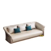 Combinaison de canapés en cuir postmoderne, simple, haut de gamme, légèrement luxueux, pour salon, entièrement en cuir, meubles design de luxe