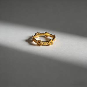 แหวนหมั้นเพชรเพาะเลี้ยงในห้องปฏิบัติการเคลือบทองคำแท้ 10K/14K แบบคลัสเตอร์  สำหรับทุกเพศ  งานแต่งงาน  วันครบรอบ  งานเลี้ยงสังสรรค์  ดีไซน์โรแมนติก - Product Image 3