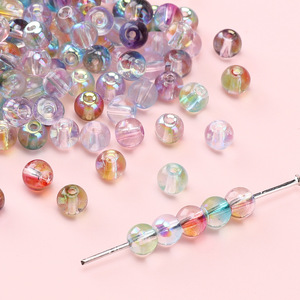 Hot-bán DIY Handmade Đính cườm Vòng đeo tay vòng cổ trang trí phụ kiện 4mm Vòng hai màu Aurora siêu Thủy Tinh Hạt giống Hạt - Product Image 4