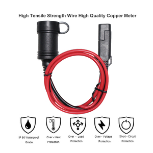 ที่ชาร์จในรถยนต์ 12-24V 2 พอร์ต USB พร้อมสายทองแดงและสายต่อ SAE ยาว 6 ฟุต สำหรับรถยนต์ - Product Image 5