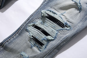 Nuovo Catalogo <span class=keywords><strong>Jeans</strong></span> Denim Trendy Primavera Estate per <span class=keywords><strong>Uomo</strong></span>, Traspiranti con Cerniere, Design Vintage Personalizzato a Pieghe - Product Image 3