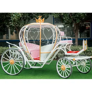 Hochzeit pferd wagen dekoration/England stil pferd ziehen wagen/Weihnachten Metall Weiß Cinderella Kürbis Wagen