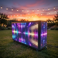P2.6 Cabine DJ portable pliable à LED, table de DJ 500x1000mm, cabine DJ de scène pour soirée DJ