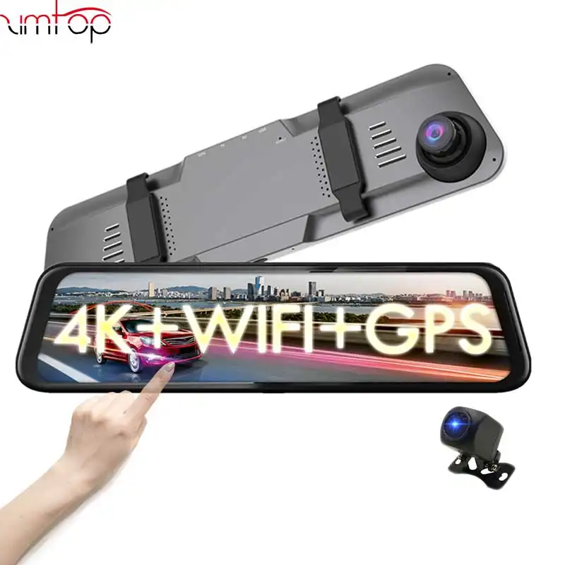 Zimtop 4K WiFi GPS Dell'automobile DVR della Scatola Nera Super Visione Notturna Specchietto retrovisore Guida Registratore Dash cam macchina fotografica dell'automobile