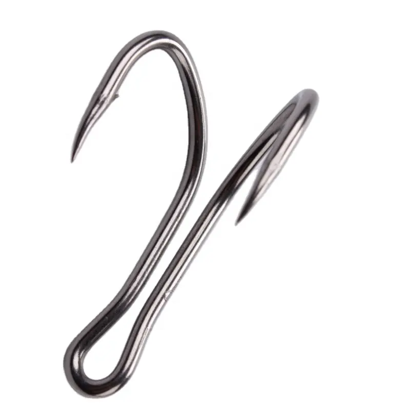 Stainless Steel Double Fishing Hooks Sea Fishing Accessories Big Sharp Double Bait Fishhooks Size 3/0 4/0