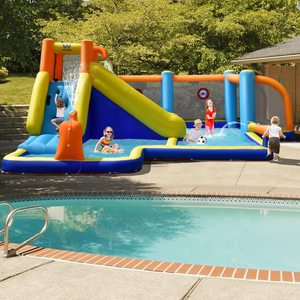 Inflatable Water Slide <b>Bounce</b> House Kids Water Park Jump <b>Castle</b> With Dual Water Cannons Splash Pool Outdoor Party - Product Image 5