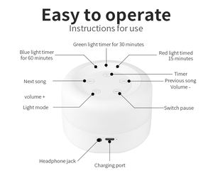 Machine à Sommeil Rechargeable Personnalisée 12 Sons Apaisants Lumière Respirante Bruit Blanc Bébé - Product Image 3