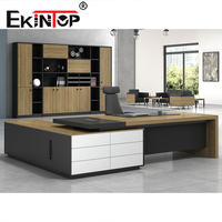 Mobilier Ekintop 0ffice Bureau et chaise de bureau noirs de luxe modernes et bon marché pour le bureau