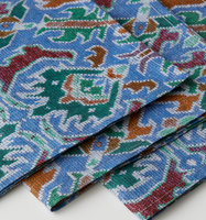 Tissu en lin pur de haute qualité 100% tissé avec un motif arabesque imprimé pour la nappe de table et les vêtements pour filles
