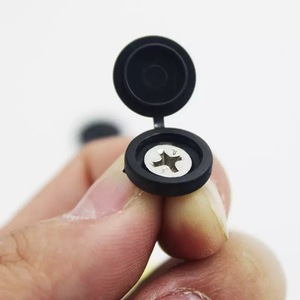 Cache-vis intégré YSEO M4 en plastique, capuchon décoratif pour meubles, noir, ouverture de 4 mm - Product Image 1
